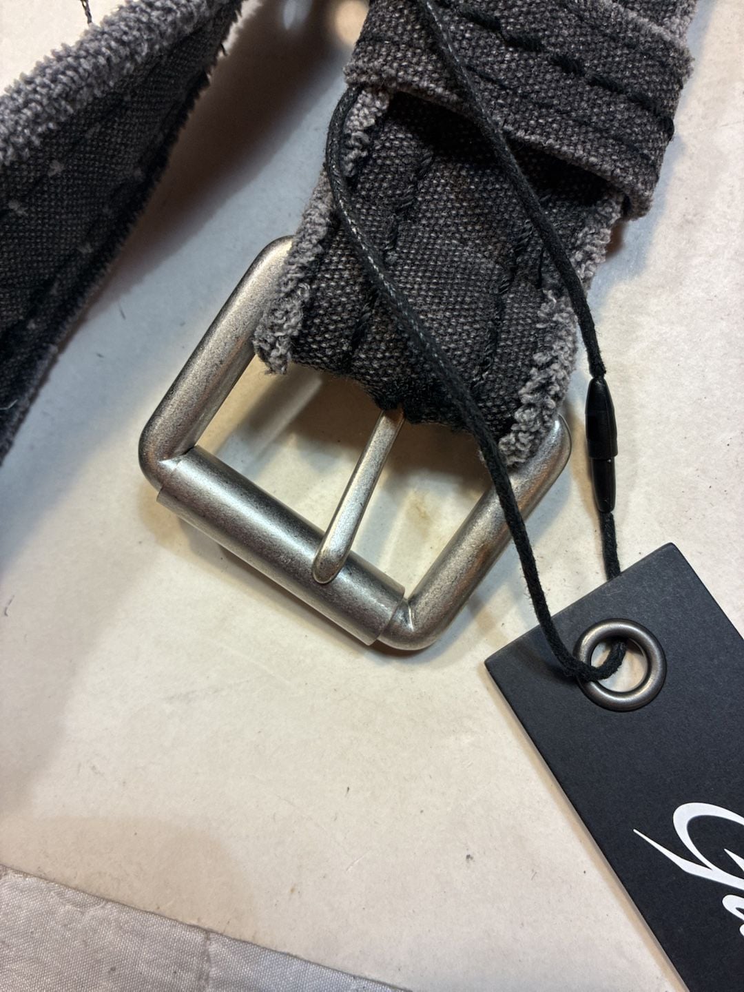 I.Am.Gia Black Distressed Canvas Grommet Belt Size Xs/S — image 4 of 5